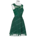 Grace Karin Sleeveless Crew Neck Curto Chiffon Green Prom Dress GK000063-5